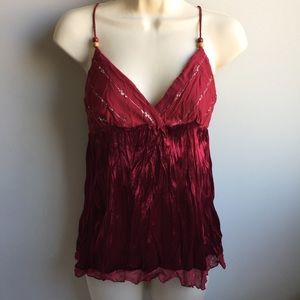 4/$20🛍 Dark red spaghetti strap top shirt sz S